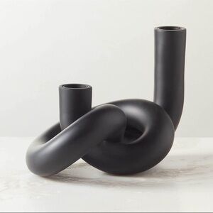 ISO: CB2 Asha Black Knotted Double Taper Candle Holder